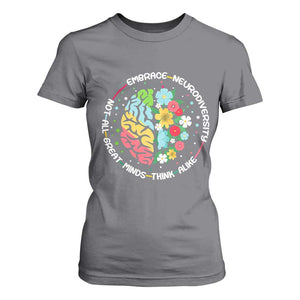Embrace Neurodiversity T Shirt For Women Neurodiverse Brain Autism Awareness ADHD Autistic TS02 Charcoal Print Your Wear
