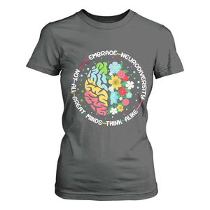 Embrace Neurodiversity T Shirt For Women Neurodiverse Brain Autism Awareness ADHD Autistic TS02 Dark Heather Print Your Wear