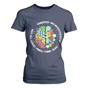 Embrace Neurodiversity T Shirt For Women Neurodiverse Brain Autism Awareness ADHD Autistic TS02 Navy Print Your Wear