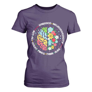 Embrace Neurodiversity T Shirt For Women Neurodiverse Brain Autism Awareness ADHD Autistic TS02 Purple Print Your Wear