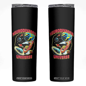 Neurodiverse Universe Skinny Tumbler Neurodiversity Embrace ADHD Autism ASD TS02 Black Print Your Wear