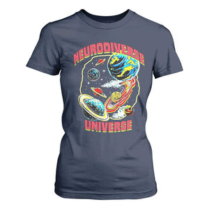 Neurodiverse Universe T Shirt For Women Neurodiversity Embrace ADHD Autism ASD TS02 Navy Print Your Wear
