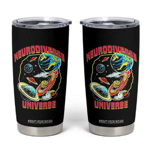 Neurodiverse Universe Tumbler Cup Neurodiversity Embrace ADHD Autism ASD TS02 Black Print Your Wear