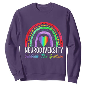 Neurodiversity Sweatshirt Autism Spectrum ASD ADHD Rainbow Boho TS02 Purple Print Your Wear
