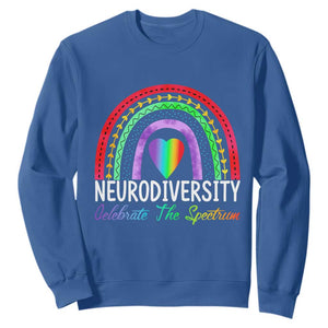 Neurodiversity Sweatshirt Autism Spectrum ASD ADHD Rainbow Boho TS02 Royal Blue Print Your Wear