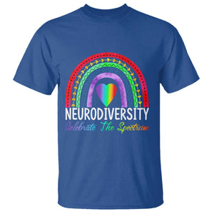 Neurodiversity T Shirt Autism Spectrum ASD ADHD Rainbow Boho TS02 Royal Blue Print Your Wear