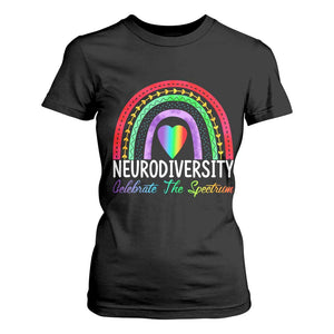 Neurodiversity T Shirt For Women Autism Spectrum ASD ADHD Rainbow Boho TS02 Black Print Your Wear
