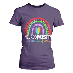Neurodiversity T Shirt For Women Autism Spectrum ASD ADHD Rainbow Boho TS02 Purple Print Your Wear