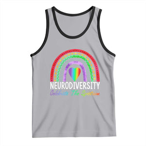 Neurodiversity Tank Top Autism Spectrum ASD ADHD Rainbow Boho TS02 Athletic Heather Black Print Your Wear