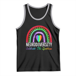 Neurodiversity Tank Top Autism Spectrum ASD ADHD Rainbow Boho TS02 Black Athletic Heather Print Your Wear