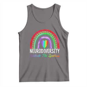 Neurodiversity Tank Top Autism Spectrum ASD ADHD Rainbow Boho TS02 Deep Heather Print Your Wear