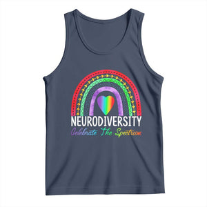 Neurodiversity Tank Top Autism Spectrum ASD ADHD Rainbow Boho TS02 Navy Print Your Wear