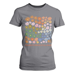Neurodiversity Boho Floral T Shirt For Women Celebrate Minds of All Kinds Autism ADHD ASD TS02 Charcoal Print Your Wear