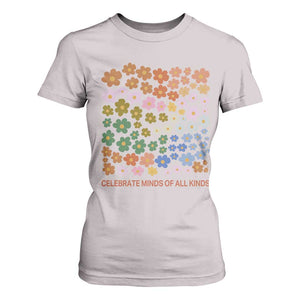 Neurodiversity Boho Floral T Shirt For Women Celebrate Minds of All Kinds Autism ADHD ASD TS02 Ice Gray Print Your Wear