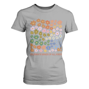 Neurodiversity Boho Floral T Shirt For Women Celebrate Minds of All Kinds Autism ADHD ASD TS02 Sport Gray Print Your Wear