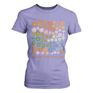 Neurodiversity Boho Floral T Shirt For Women Celebrate Minds of All Kinds Autism ADHD ASD TS02 Violet Print Your Wear