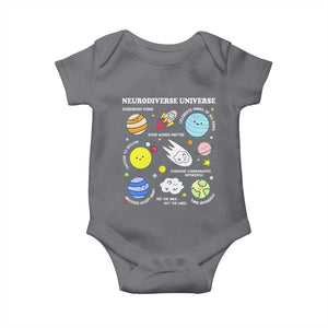 Neurodiverse Universe Baby Onesie Autism Awareness ADHD ASD Neurodiversity TS02 Charcoal Print Your Wear