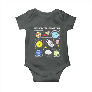 Neurodiverse Universe Baby Onesie Autism Awareness ADHD ASD Neurodiversity TS02 Dark Heather Print Your Wear