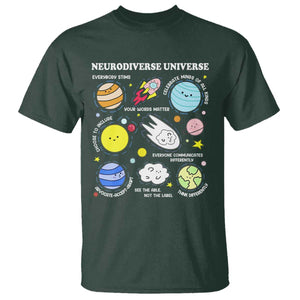 Neurodiverse Universe T Shirt Autism Awareness ADHD ASD Neurodiversity TS02 Dark Forest Green Print Your Wear