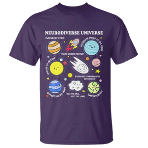 Neurodiverse Universe T Shirt Autism Awareness ADHD ASD Neurodiversity TS02 Purple Print Your Wear
