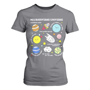 Neurodiverse Universe T Shirt For Women Autism Awareness ADHD ASD Neurodiversity TS02 Charcoal Print Your Wear
