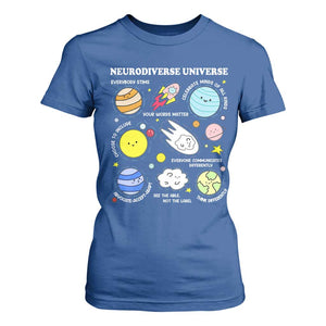 Neurodiverse Universe T Shirt For Women Autism Awareness ADHD ASD Neurodiversity TS02 Royal Blue Print Your Wear