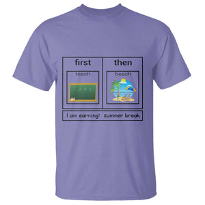 Funny Teacher Summer Break T Shirt First Teach Then Beach Vacation Mode TS02 Violet Print Your Wear