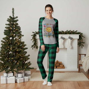 Special Education Plaid Pajama Set We All Grow At Different Rates Inspirational Inclusion Sped Teacher TS02 Green Plaid Print Your Wear