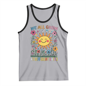 Special Education Tank Top We All Grow At Different Rates Inspirational Inclusion Sped Teacher TS02 Athletic Heather Black Print Your Wear