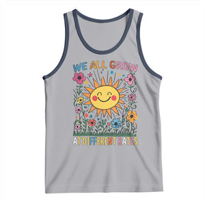Special Education Tank Top We All Grow At Different Rates Inspirational Inclusion Sped Teacher TS02 Athletic Heather Navy Print Your Wear
