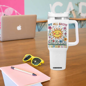 Special Education Tumbler With Handle We All Grow At Different Rates Inspirational Inclusion Sped Teacher TS02 Print Your Wear