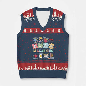 Special Education V-Neck Knit Sweater Vest Play is Learning Sped Teacher TS02 Navy Red Print Your Wear