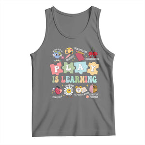Special Education Tank Top Play is Learning Sped Teacher TS02 Black Heather Print Your Wear