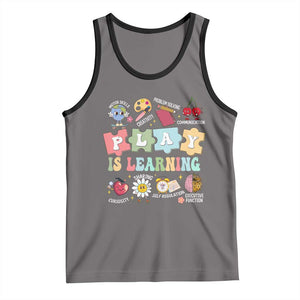 Special Education Tank Top Play is Learning Sped Teacher TS02 Deep Heather Black Print Your Wear