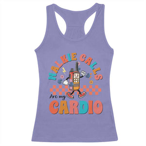 Special Education Racerback Tank Top Walkie Calls Are My Cardio Inspirational ABA SPED TS02 Violet Print Your Wear