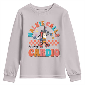 Special Education Youth Sweatshirt Walkie Calls Are My Cardio Inspirational ABA SPED TS02 Ice Gray Print Your Wear
