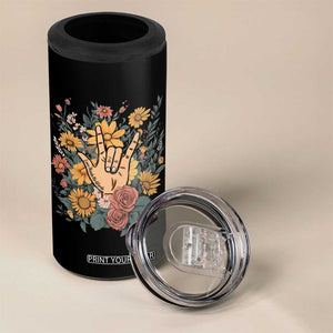 Special Education 4 in 1 Can Cooler Tumbler Sign Language ASL Love Needs No Words TS02 Print Your Wear