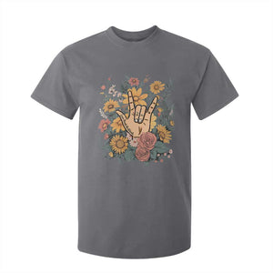 Special Education T Shirt For Kid Sign Language ASL Love Needs No Words TS02 Charcoal Print Your Wear