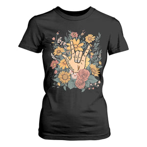 Special Education T Shirt For Women Sign Language ASL Love Needs No Words TS02 Black Print Your Wear