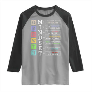 Special Education Raglan Shirt Growth Mindset Positive Inspiration TS02 Sport Gray Black Print Your Wear