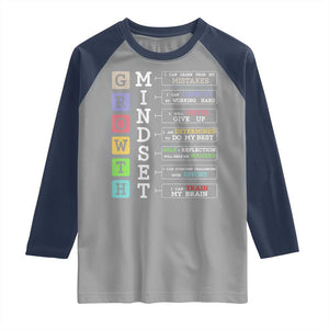 Special Education Raglan Shirt Growth Mindset Positive Inspiration TS02 Sport Gray Navy Print Your Wear