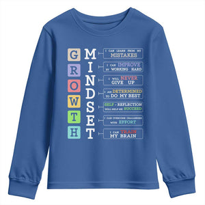 Special Education Youth Sweatshirt Growth Mindset Positive Inspiration TS02 Royal Blue Print Your Wear