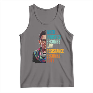 Inspirational RBG Tank Top When Injustice Becomes Law Resistance Becomes Duty TS02 Deep Heather Print Your Wear