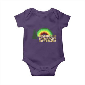 Feminist Baby Onesie Destroy The Patriarchy Not The Planet Feminism TS02 Purple Print Your Wear