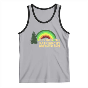 Feminist Tank Top Destroy The Patriarchy Not The Planet Feminism TS02 Athletic Heather Black Print Your Wear