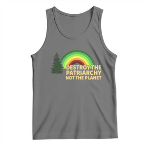 Feminist Tank Top Destroy The Patriarchy Not The Planet Feminism TS02 Black Heather Print Your Wear