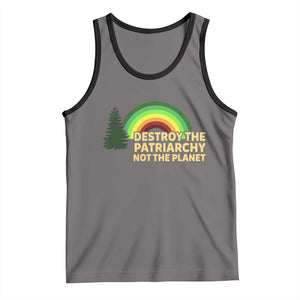 Feminist Tank Top Destroy The Patriarchy Not The Planet Feminism TS02 Deep Heather Black Print Your Wear