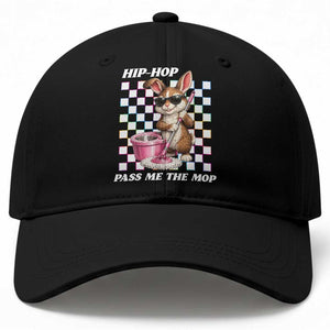 Hip Hop Easter Bunny Cleaning Pun Baseball Cap Funny Rabbit with Mop
