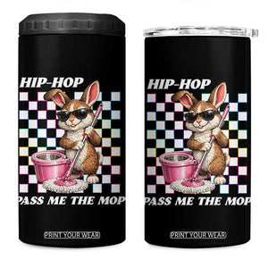 Hip Hop Easter Bunny Cleaning Pun 4 in 1 Can Cooler Tumbler Funny Rabbit with Mop TS02 One Size: 16 oz Black Print Your Wear