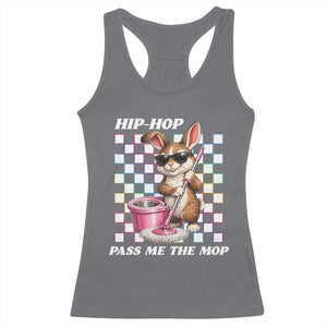 Hip Hop Easter Bunny Cleaning Pun Racerback Tank Top Funny Rabbit with Mop TS02 Charcoal Print Your Wear
